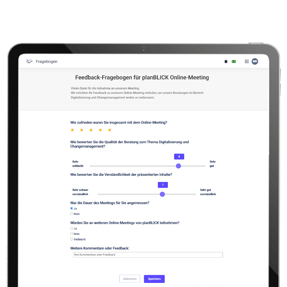Full-View – alle Fragen auf einen Blick