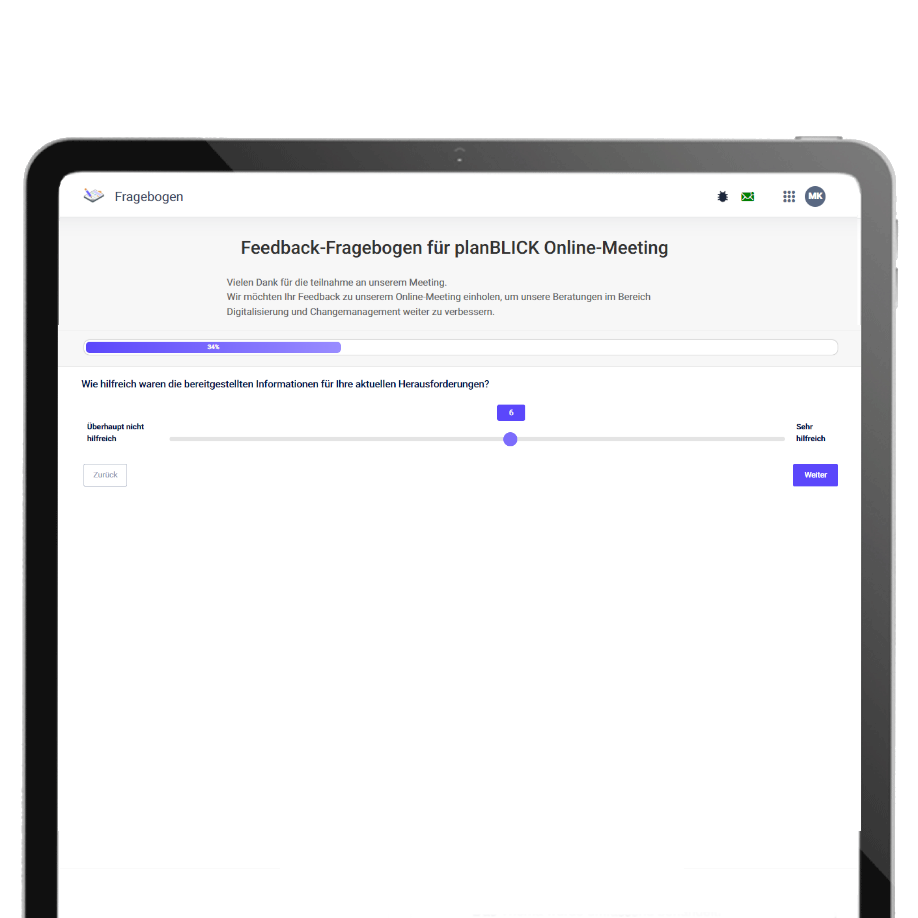 Wizard-View – Schritt für Schritt mit Fortschrittsanzeige